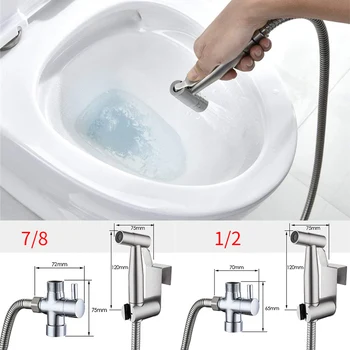 

Handheld stainless steel bidet sprayer nozzle set for bathroom toilet hose set