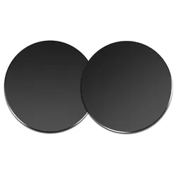 Universal Magnetic Metal Plate for Phone Holder - Iron Sheet Disk Sticker Mount (2pcs Black Round)