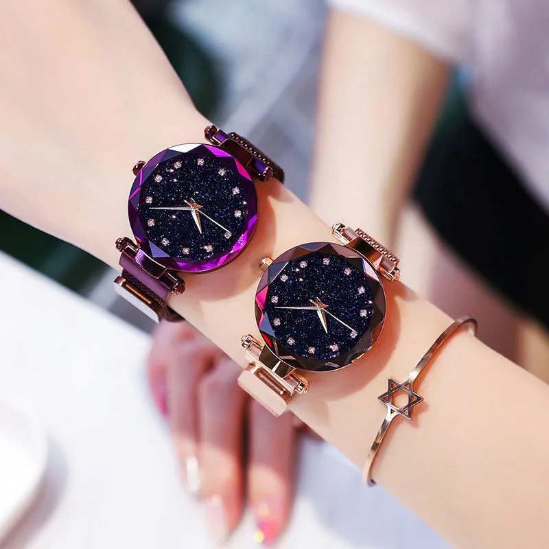 

Online Celebrity Star Watch Women's Lazy Douyin Celebrity Style WOMEN'S Watch Magnet Milan Mesh Belt Hot Selling Watch