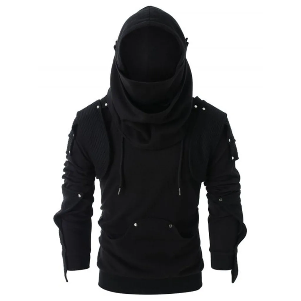 button hoodie mens