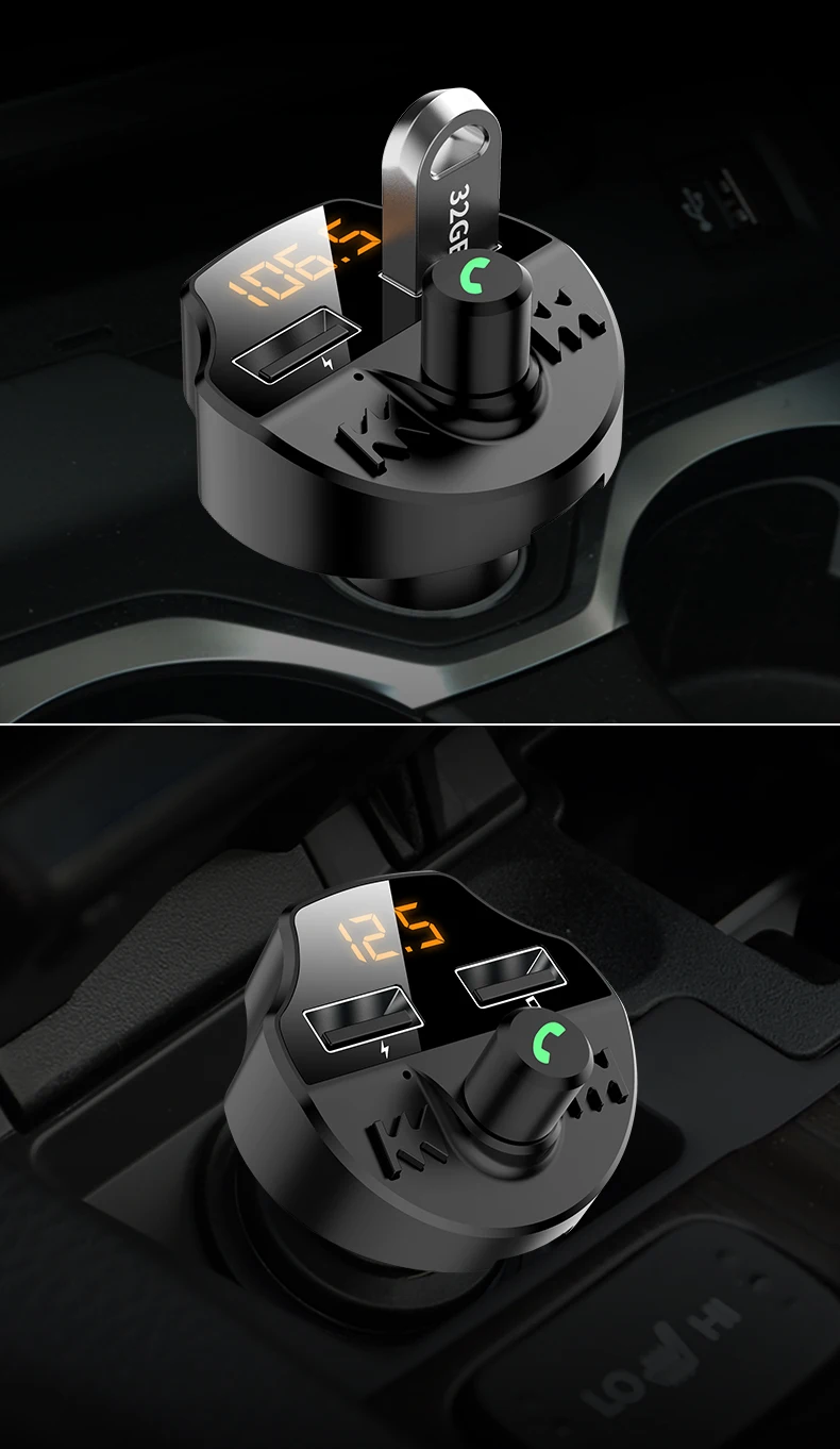 FM передатчик Bluetooth автомобильный комплект MP3-плеер светодиодный двойной USB 4.1A автомобильное зарядное устройство дисплей напряжения Micro SD TF воспроизведение музыки