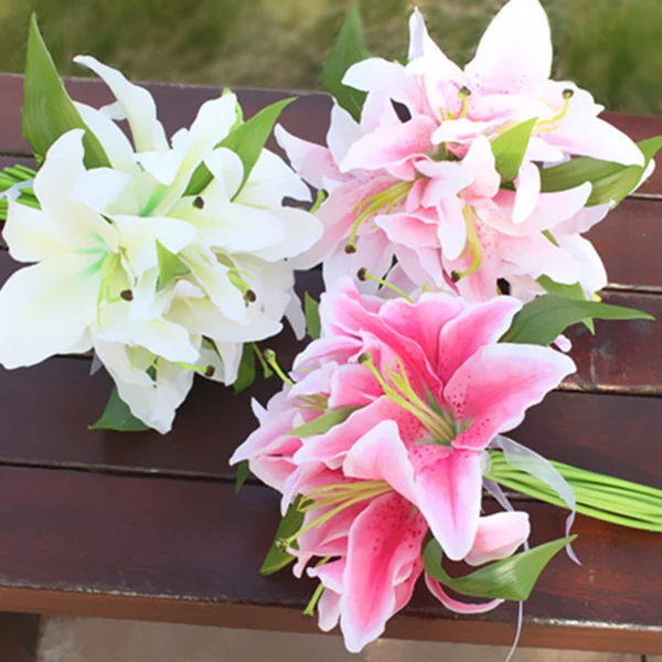 Искусственный цветок искусственная лилия Свадебный букет вечерние украшения сада FP8
