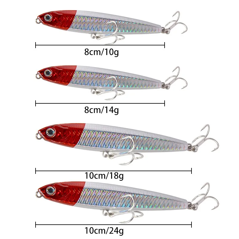 Новая приманка-карандаш 8 см 10cm10g 14 г 18 г 24 г Гольян рыболовные приманки жесткая приманка Высокое качество вибрирующий свет джиггинг японские рыболовные снасти