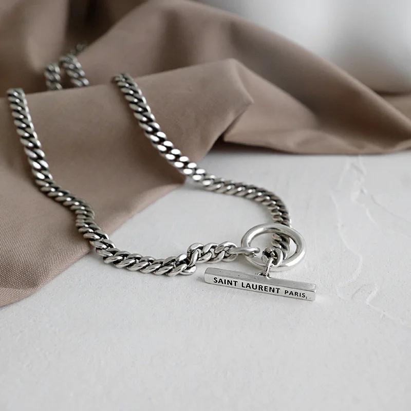 SHANICE INS холодное серебро 925 пробы Ретро геометрическое кольцо цепочка ShapeNecklace для женщин подарок никогда не выцветает ювелирные изделия