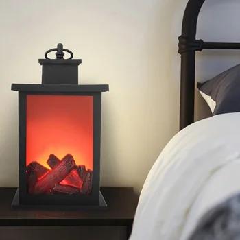 

Portable Simulation Fireplace Candlestick Charcoal Flame Lamp Home Decoration