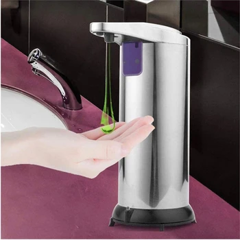 

280ml Stainless Steel Automatic Soap Dispenser Shower Hands-free Infrared Sensor Foaming Machine Business Public Places Home