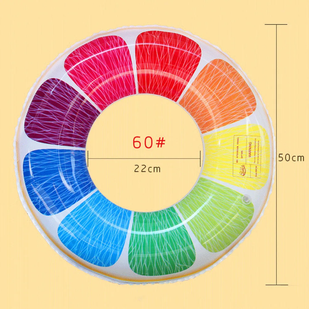 MUQGEW Inflatable circle Cartoon Inflatable pool float Colorful Summer Beach Pool Child Adult Orange Swim Ring piscina inflable