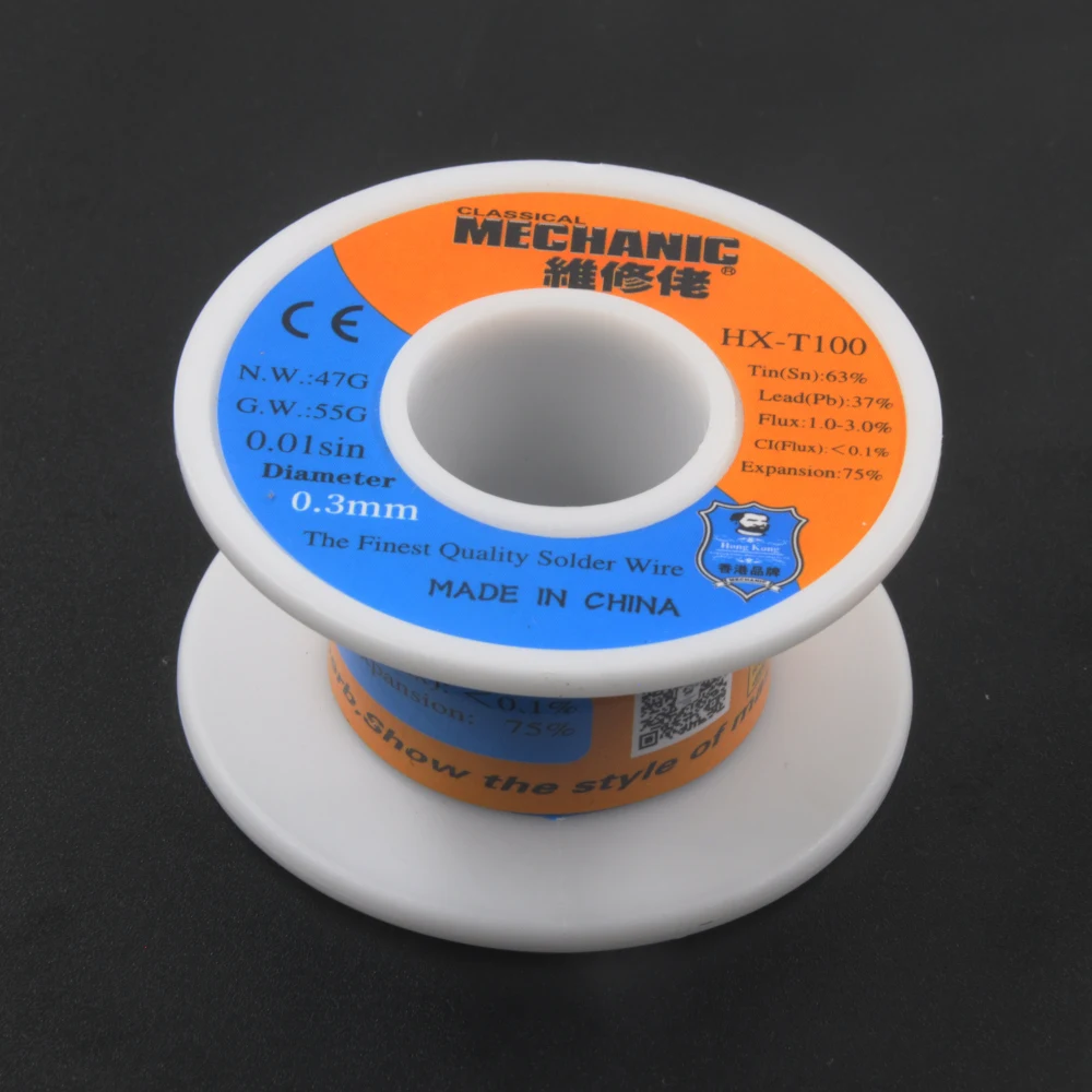 Mechanic Solder Wire 55G Sn63% Pb37% 0.3/0.4/0.5/0.6/0.8/1.0/1.2mm 183℃ Low Melting Point, soldering wire,soldering tin wire,welding wires