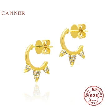 

CANNER Ins Nut Earrings For Women 100% Real 925 Sterling Silver Piercing Stud Earrings Zircon Korean Fine Jewelry Pendientes