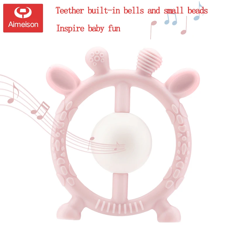 Aimeison Baby Molar Stick Deer Stagnation Gum Baby Silicone Mouth Bite Music Toothbrush Toy Boiled Non-toxic