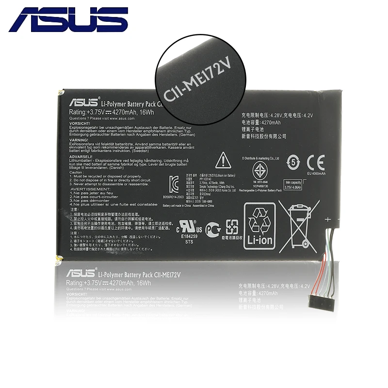 ASUS C11-ME172V Аккумулятор для ASUS MemoPad K004 Fonepad ME371MG ME371 ME172V 4270mAh высокой емкости