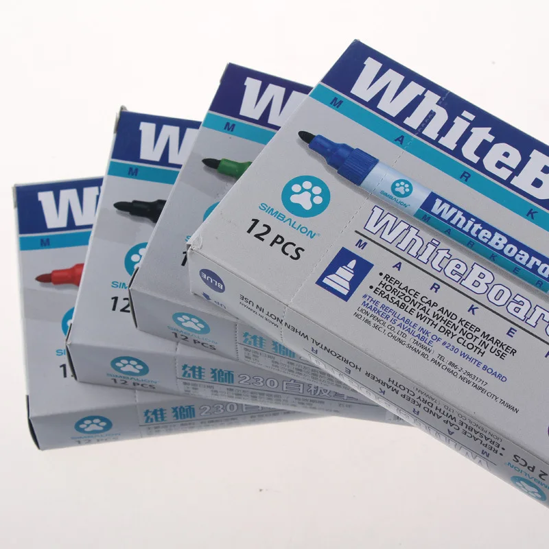 Promotional Lion Whiteboard Pen 230 Whiteboard Pen Wipable Mark Whiteboard Pen 1.5 Mm Office Stationery Pen