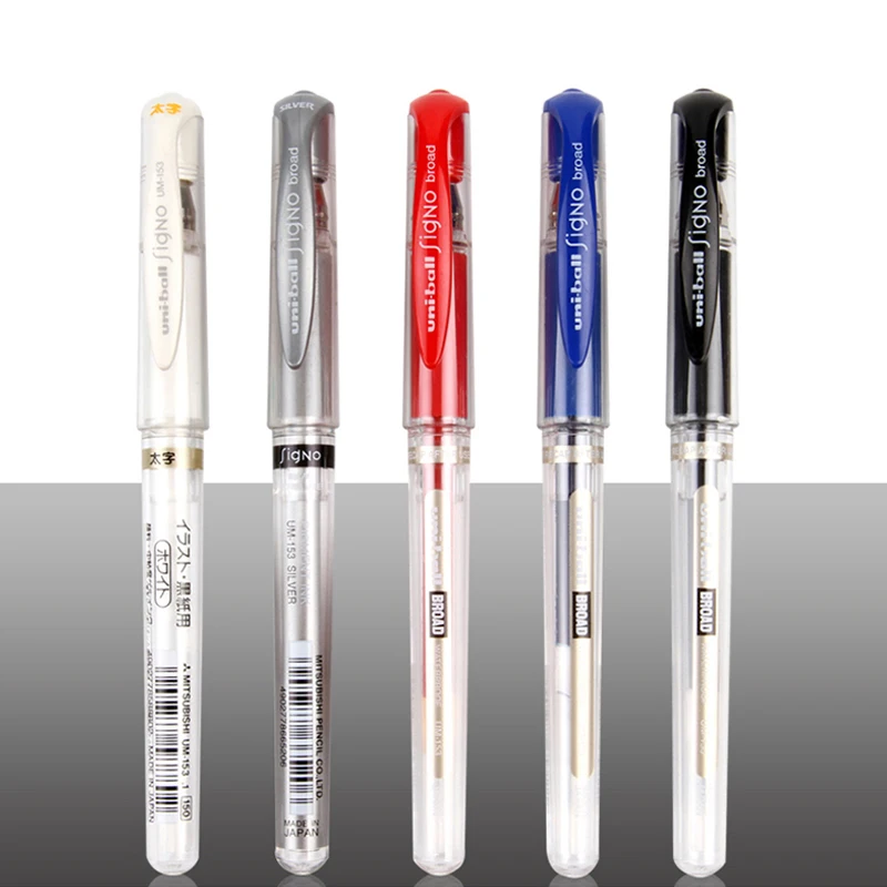 Ручка гелевая одноцветная золотистая/серебристая 1 мм 10 шт./лот|gel ink pen|uni-ball signoink gel