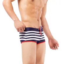 Брендовая мужская одежда для плавания, простые полосатые облегающие плавки, мягкий трос, пляжная одежда, эластичный пояс, шорты, Sunga