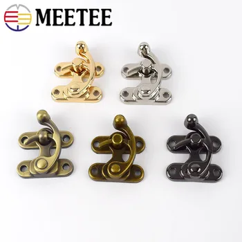 

Meetee 2/5pcs 45X37mm Metal Handbag PadLock Hasp Clasp Retro Gift Box Casting Lock Buckle DIY Luggage Replacement Accessories