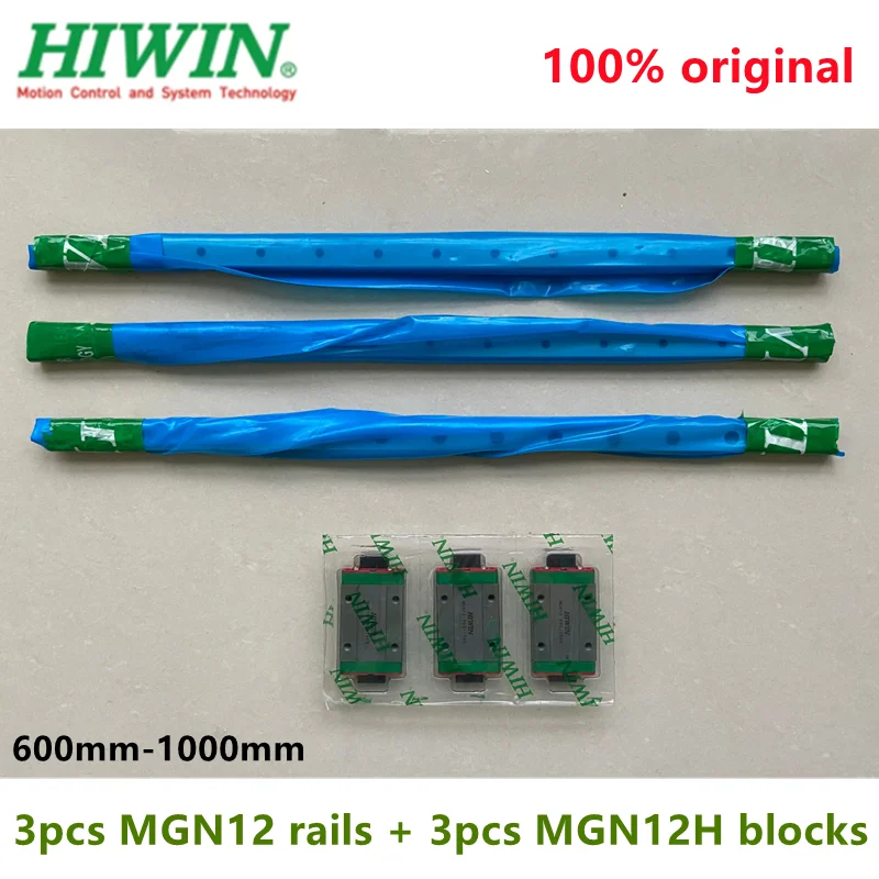 

Линейная направляющая Hiwin MGN12 600 650 700 750 800 850 900 950 мм, направляющая MGNR12 + 3 блока MGN12H, ползунок, 3D-принтер с ЧПУ, 3 шт.