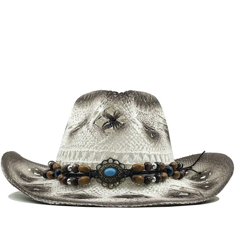 

Hot Natural Straw Cowboy Hat Women Men Handmade Weave Cowboy Hats For Lady Tassel Summer Western Sombrero Hombre Lifeguard Hats