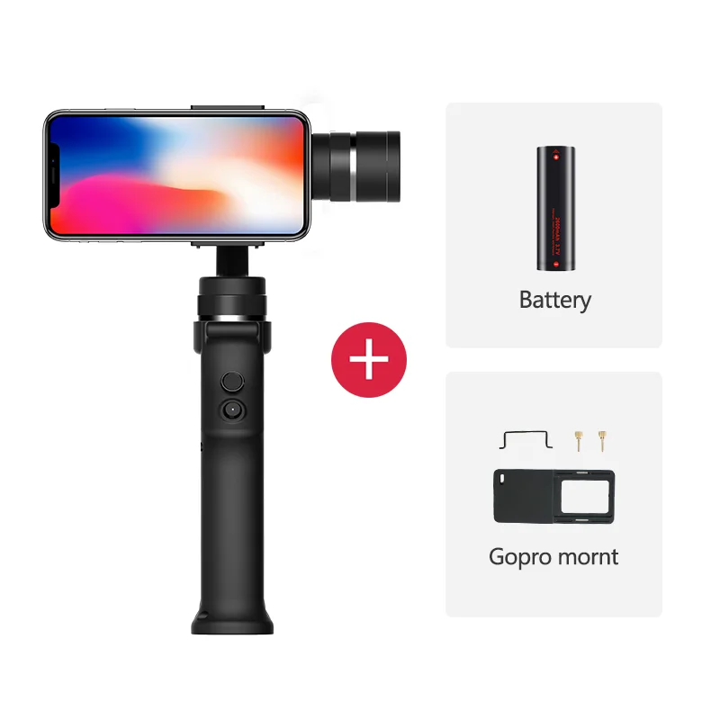 Option 1 Захват funsnap 3 оси ручной карданный стабилизатор Gimbal смартфон для Gopro Sjcam Xiaomi 4k Экшн камеры стабилизатор - Цвет: Option 1