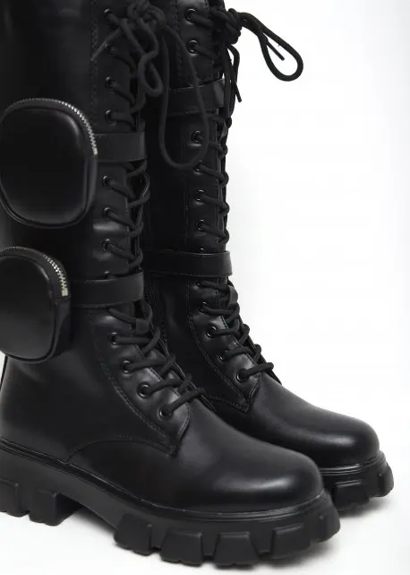 BOTA ALTA ACORDONADA BOLSILLO| | - AliExpress