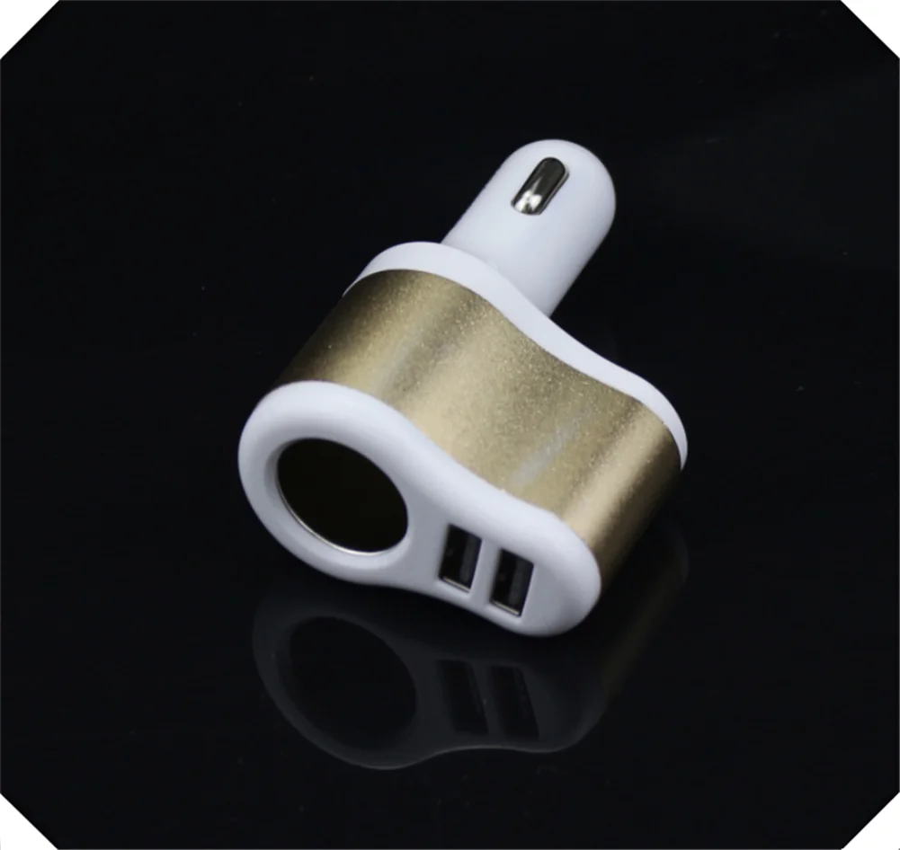 3.1A двойной зарядное устройство usb 12-24 в прикуриватель адаптер питания от сети для Volkswagen vw Tuhuan 1,4 T Touareg2 жук - Название цвета: Золотой