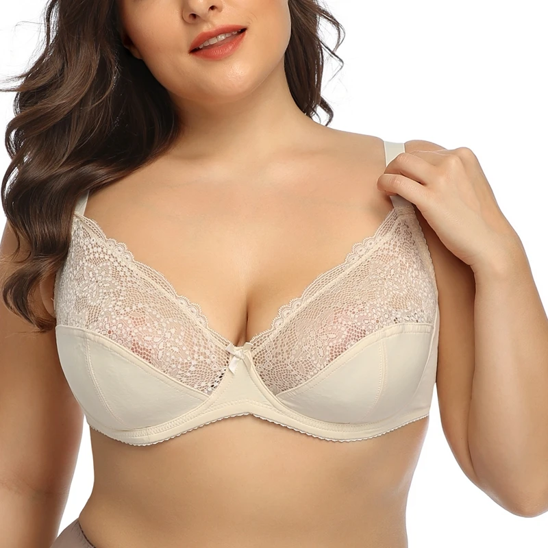 Trufeeling, большая чашка 40-50 DD DDD E F, женские кружевные бюстгальтеры, прозрачный бюстгальтер на косточках, сексуальное нижнее белье, перспектива размера плюс, бюстгальтер