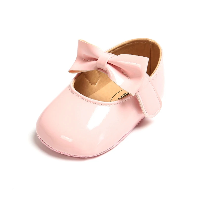 P Для маленьких девочек обувь прекрасная Bowknot кожаные туфли Анти-скольжения сникерсы на мягкой подошве для детей ясельного возраста; для детей 0-18 месяцев Прямая поставка - Цвет: P