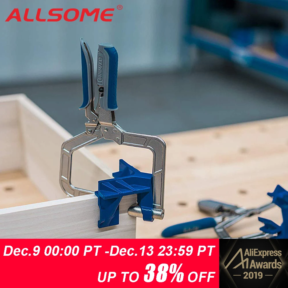 

ALLSOME Auto-adjustable 90 Degree Corner Clamp Face Frame Clamp Woodworking Clamp HT2792