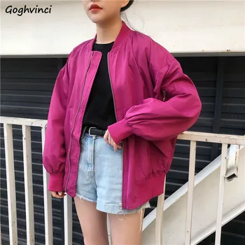 

Jackets Women Ulzzang Solid Zipper High Quality Soft Loose Streetwear Korean Style Simple Trendy All-match Womens Clothing Chic
