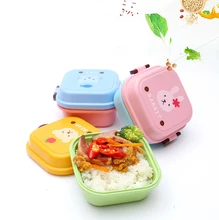 

Portable Colorful Cartoon Kids Child Tapper Food Lunchbox Tartine Box 2 Layer Food Fruit Container Storage Box For Children