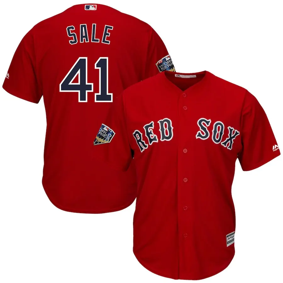 Мужчины Xander Bogaerts Boston David Ortiz Mookie Betts Andrew Benintendi Chris Sale David Price Джерси Bradley Jr World