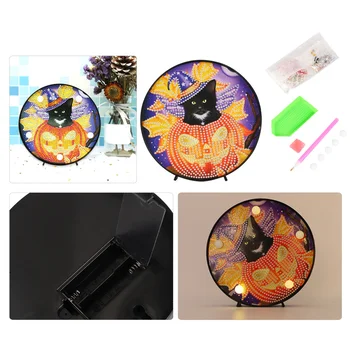 

DIY Diamond Painting Lamp with LED Lights Pumpkin Cat Lamp Halloween ornaments
