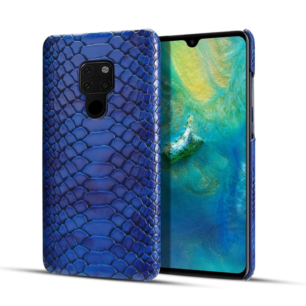 Для huawei Mate20 змеиная кожа Ударопрочный чехол для мобильного телефона несколько цветов змеиная кожа узор персонализированный Чехол для телефона - Цвет: Синий