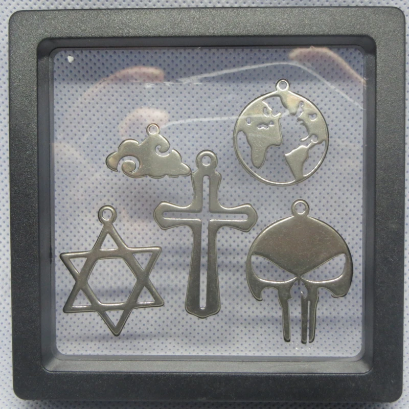 Solid  Pure Titanium Cross Star Chain Necklace Pendant 6