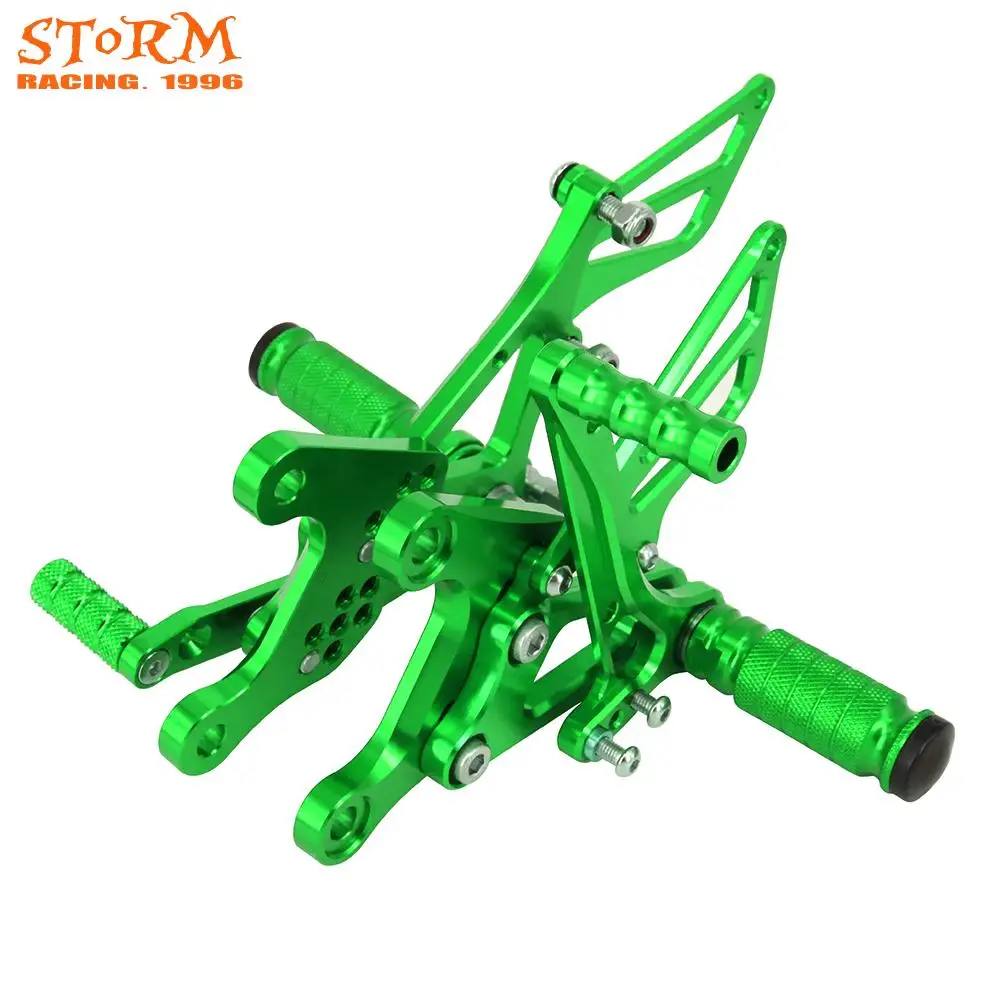 CNC Motorcycle Adjustable Billet Foot Pegs Pedals Rest For KAWASAKI NINJA ZX6R ZX-6R ZX 6R 2005 2006 2007 2008 2005-2008 Auto