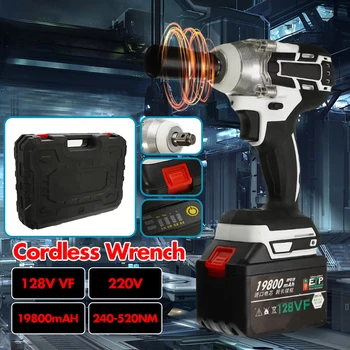 

Multifunction 128V 1280W 19800mAH Electric Cordless Brushless Hammer Power Drill Screwdriver 240-520NM Adjustable Stepless Speed