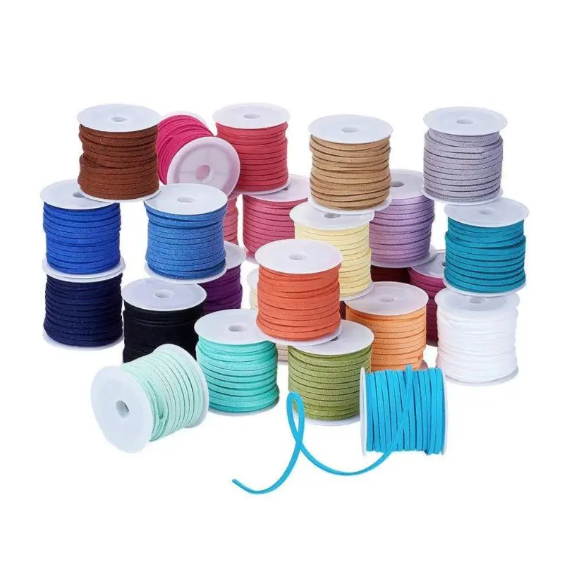 

10 yards Suede Leather String Jewelry Making Thread Cords necklace bracelet DIY 3mm Bulk Lot Wholesale With Spool Roll