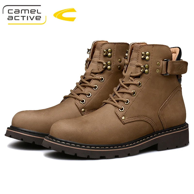 Camel Active/Новая мужская обувь; сезон зима-осень; качественные рабочие ботинки; мужские ботинки из натуральной кожи; резиновая Рабочая обувь; мужские ботинки «Челси»