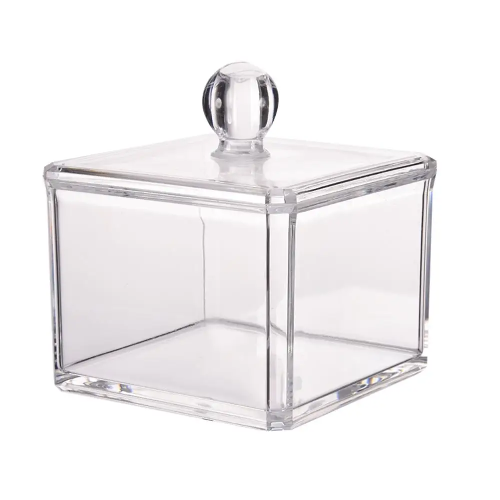 

For Cosmetics Sample Lipstick Cotton Pads Transparent Desktop Storage Boxes Crystal Acrylic Cotton Swabs Storage Box Beauty 40P