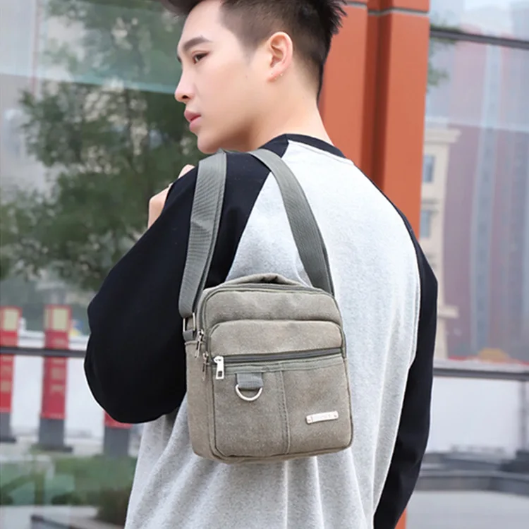 

Single-shoulder Canvas Bag Men Light And Practical Casual Fashion Oblique Bag nan bei bao
