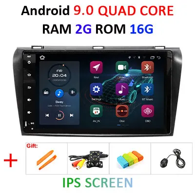 4G 64G ips DSP 2 Din Android 9,0 Автомобильный мультимедийный dvd-плеер gps для Mazda 3 Mazda 3 2004 2005 2006 2007 2008 2009 Радио стерео - Цвет: 9 inch 2G 16G IPS