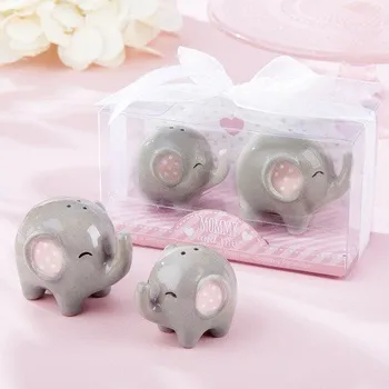 

baby shower party favor gifts for guests 'Mommy and Me-Little Peanut Elephant ceramic Salt and Pepper Shaker 200pcs=100 sets/lot