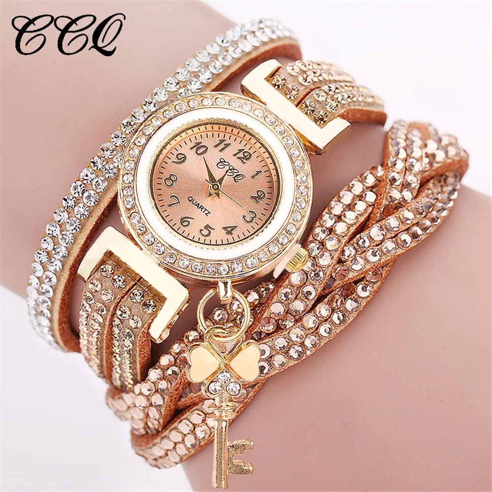 

CCQ Luxury Brand Ladies Watch Vintage Leather Bracelet Watch Men Women Wristwatch Ladies Dress Quartz Watch Relogio 2018