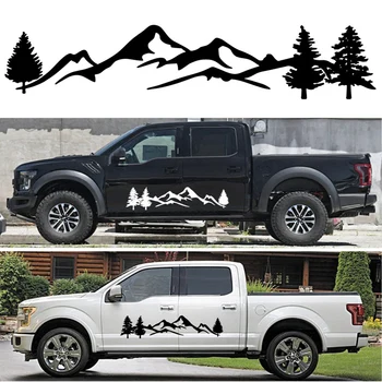 

Car Sticker Vinyl Snow Mountain Forest Totems Body Door Graphic Auto Decal for SUV RV Camper Offroad Car Styling Black