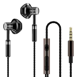 Premium Wired In - Ear Headphones with Stereo Sound and Built - In Microphone (Black)