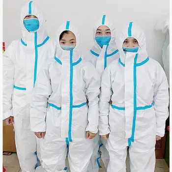

Disposable Protection Gown Dust Spray Suit Siamese Non-woven Dust-proof Anti Splash Clothing Safely Clothes In Stock#E30
