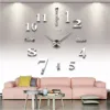 DIY Wall Clock 3D Mirror Clock Creative Acrylic Wall Stickers Living Room Quartz Needle Europe horloge Home Decor Drop shipping 2