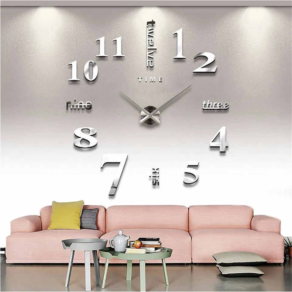 Impermeabile 3D Digital Fun Wall Clock Sticker DIY Orologio