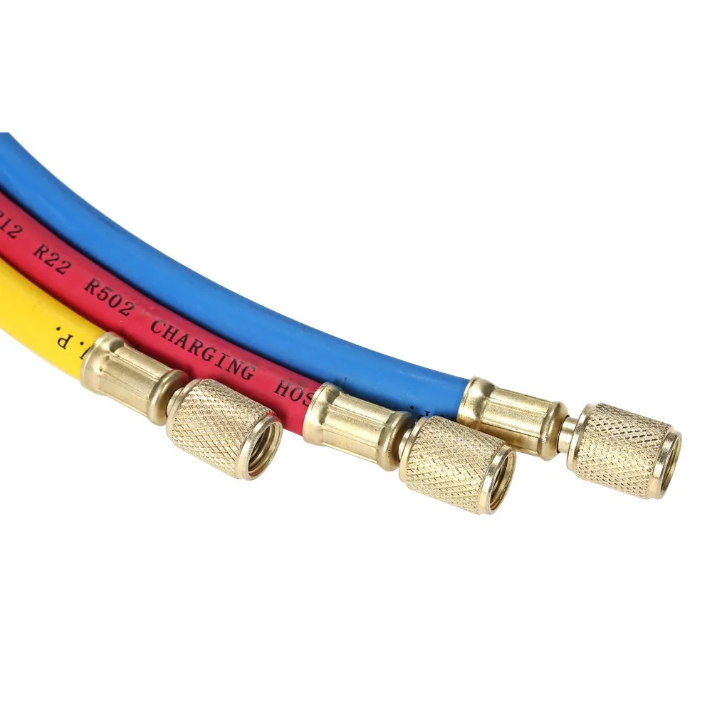 3pcs 1/4" SAE Universal R12 R22 R502 Manifold Gauge Sets Three color