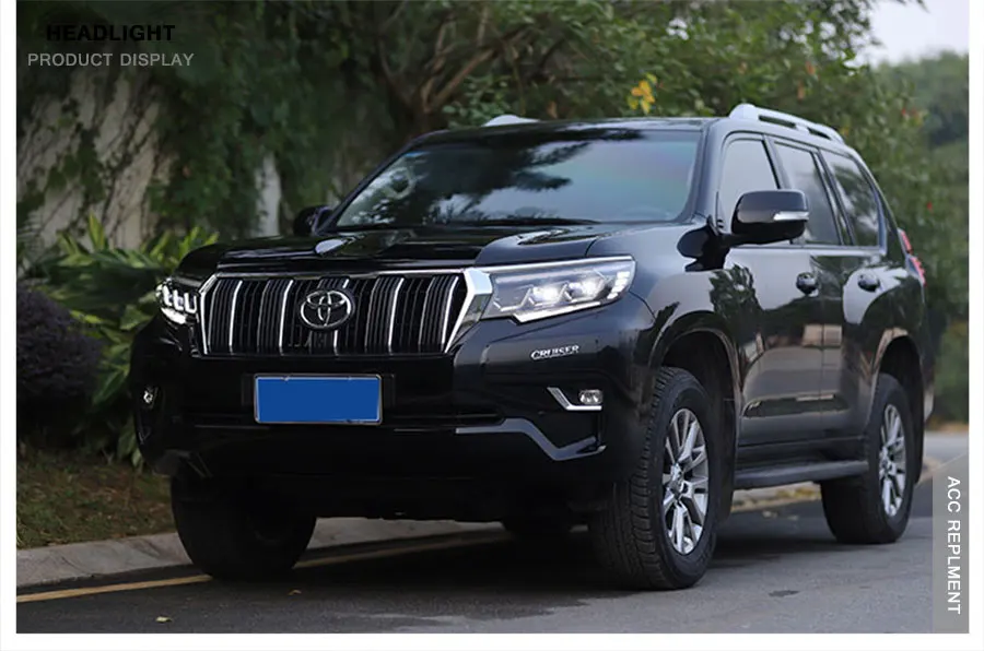 2 шт. светодиодный фары для Toyota Prado- все светодиодный Автомобильные фары ангельские глазки все светодиодный Противотуманные фары светодиодный Габаритные огни