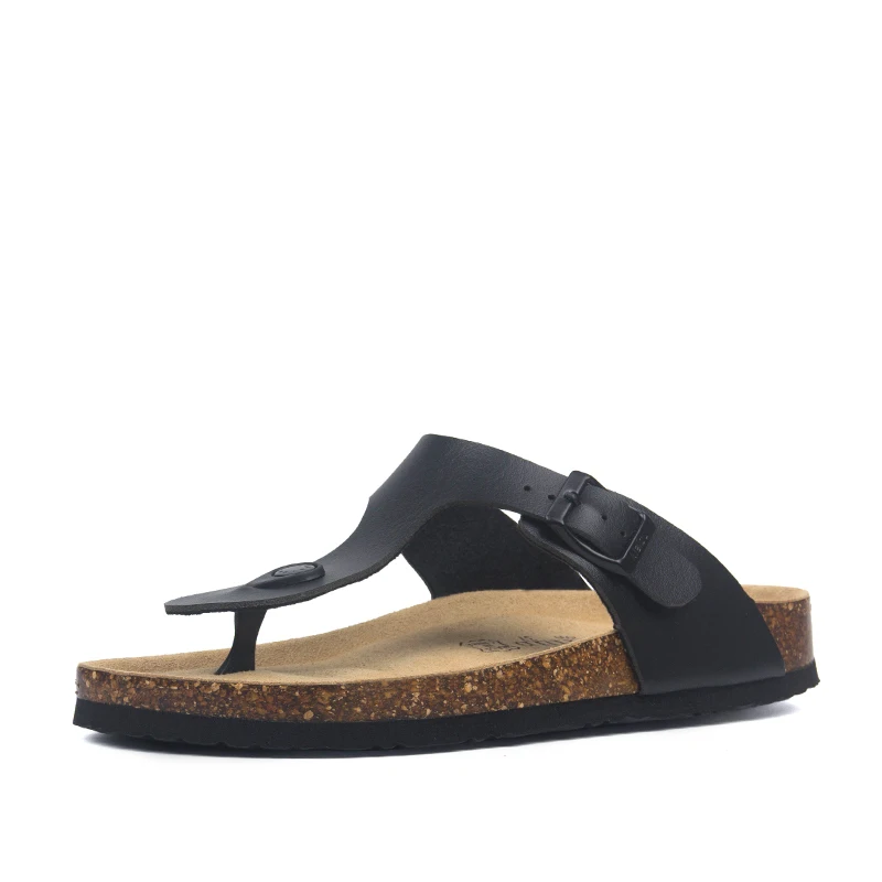 Summer Women Cork Slippers PU Leather Woman Sandals Fashion Flip Flops For Women Mule Clogs Slippers Female Footwear